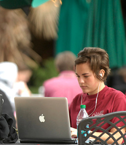 student using a laptop