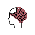 Human head with brain