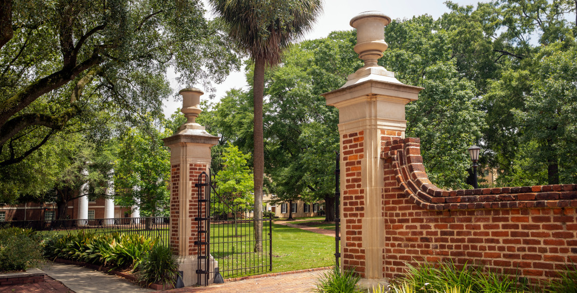 Entrance gate of the USC Horseshoe 