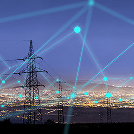 landscape with powerlines