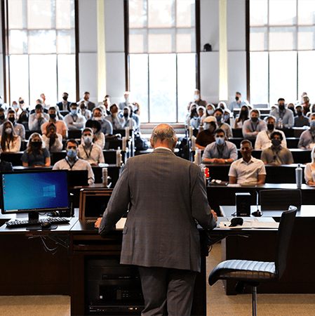 The Dean Speaking to Students