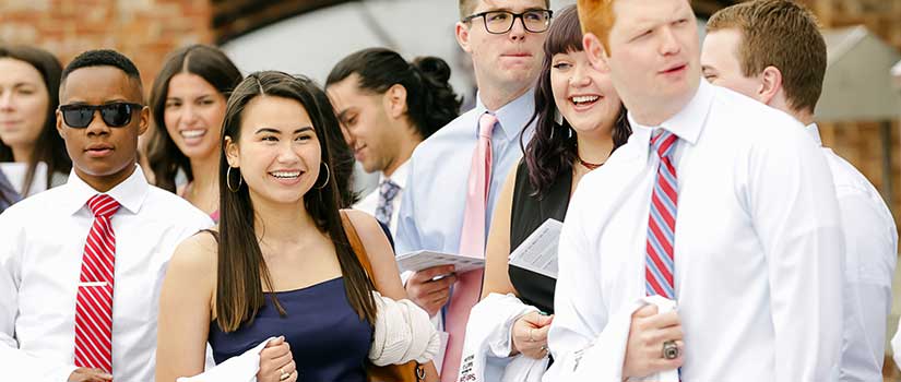 School of Medicine Greenville students gather for their white coat ceremony.