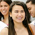 Closeup of smiling female med student