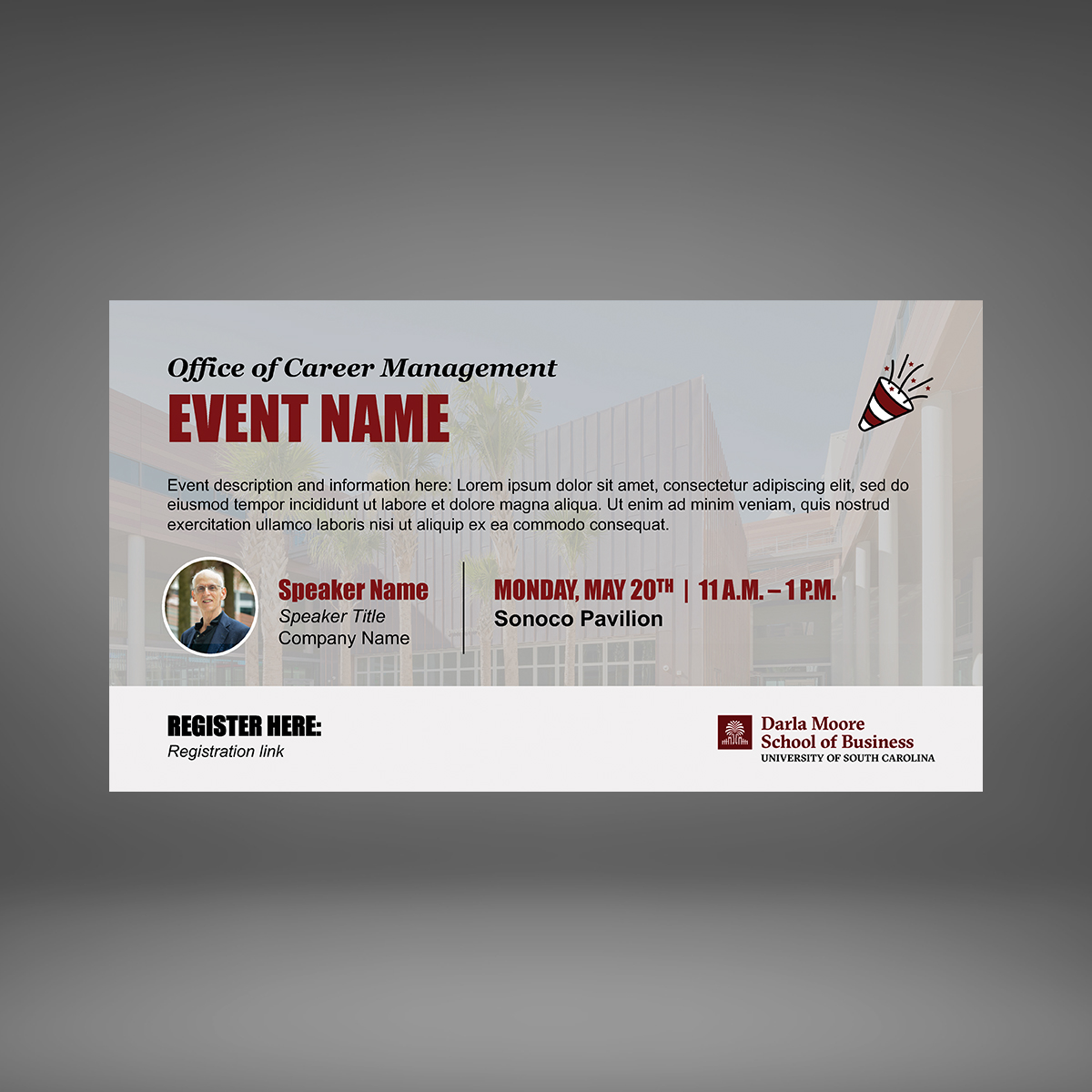 Digital Signage: Center Event/Speaker Template