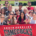 students with banner