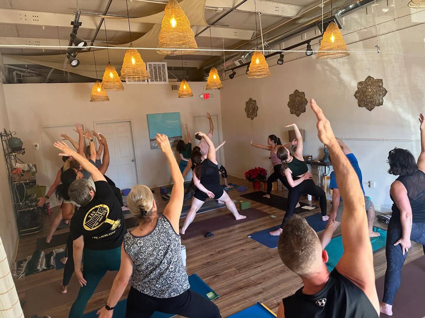 Courtney teaching yoga