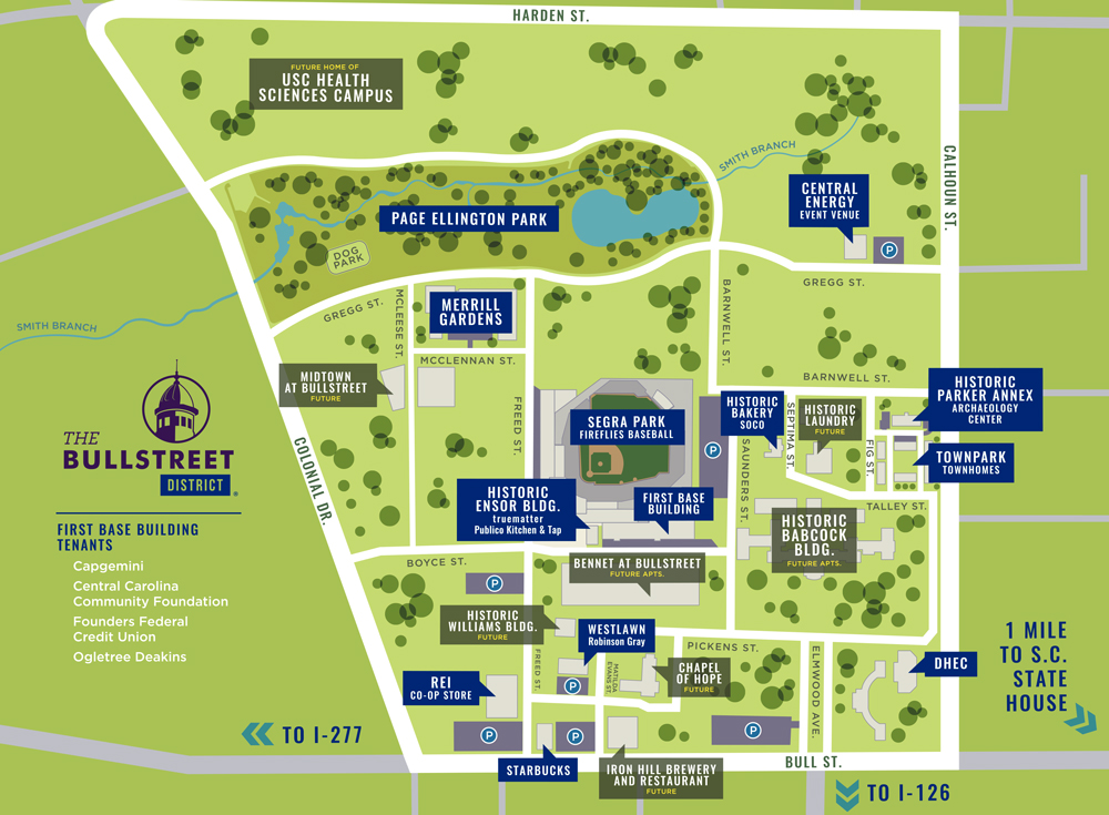 map showing location of future USC health campus