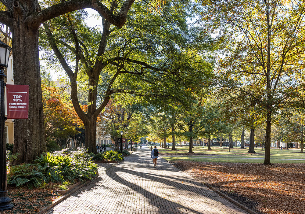 students walk on USC Horseshoe