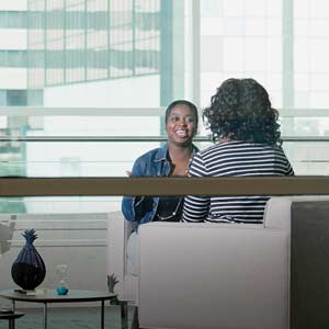 Social worker Lee Patterson’s door is always open; photo courtesy of Richland Library