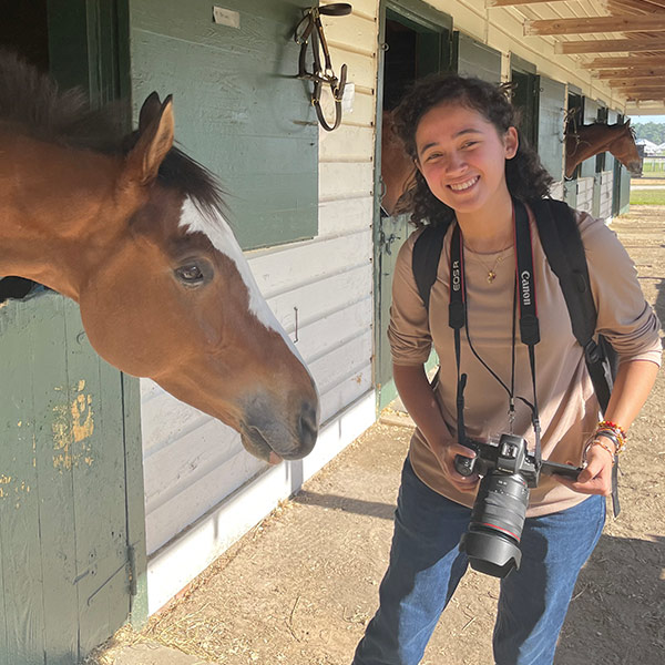 Evelyn Padilla participated in a photojournalism workshop at the Carolina Cup offered by the School of Journalism and Mass Communications