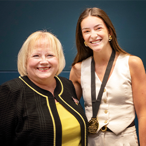 Brooke Bullard, right, with Ann Vail, dean of The Graduate School