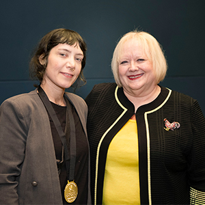 Nina Rastgar, left, and Ann Vail, dean of The Graduate School