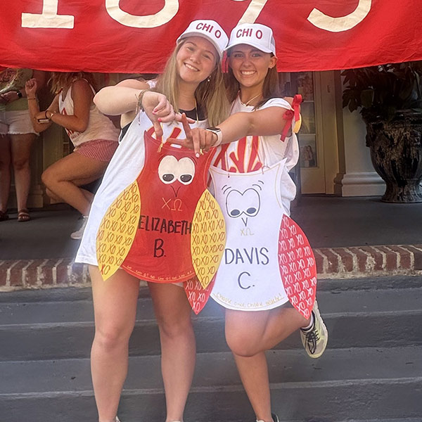 Elizabeth Bridgeman and friend at USC sorority bid day