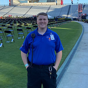 Willis Pautz working as a paramedic at Williams-Brice Stadium